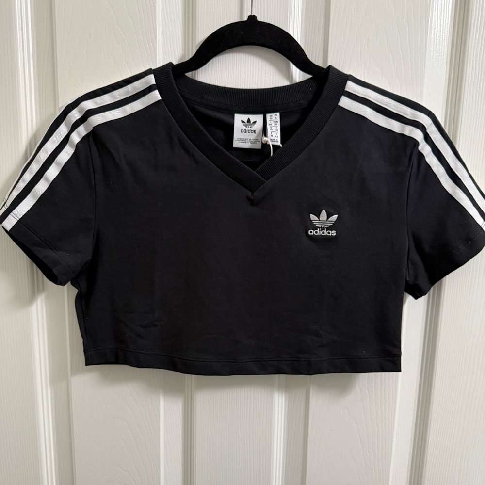 Adidas Black Tee with White Logo